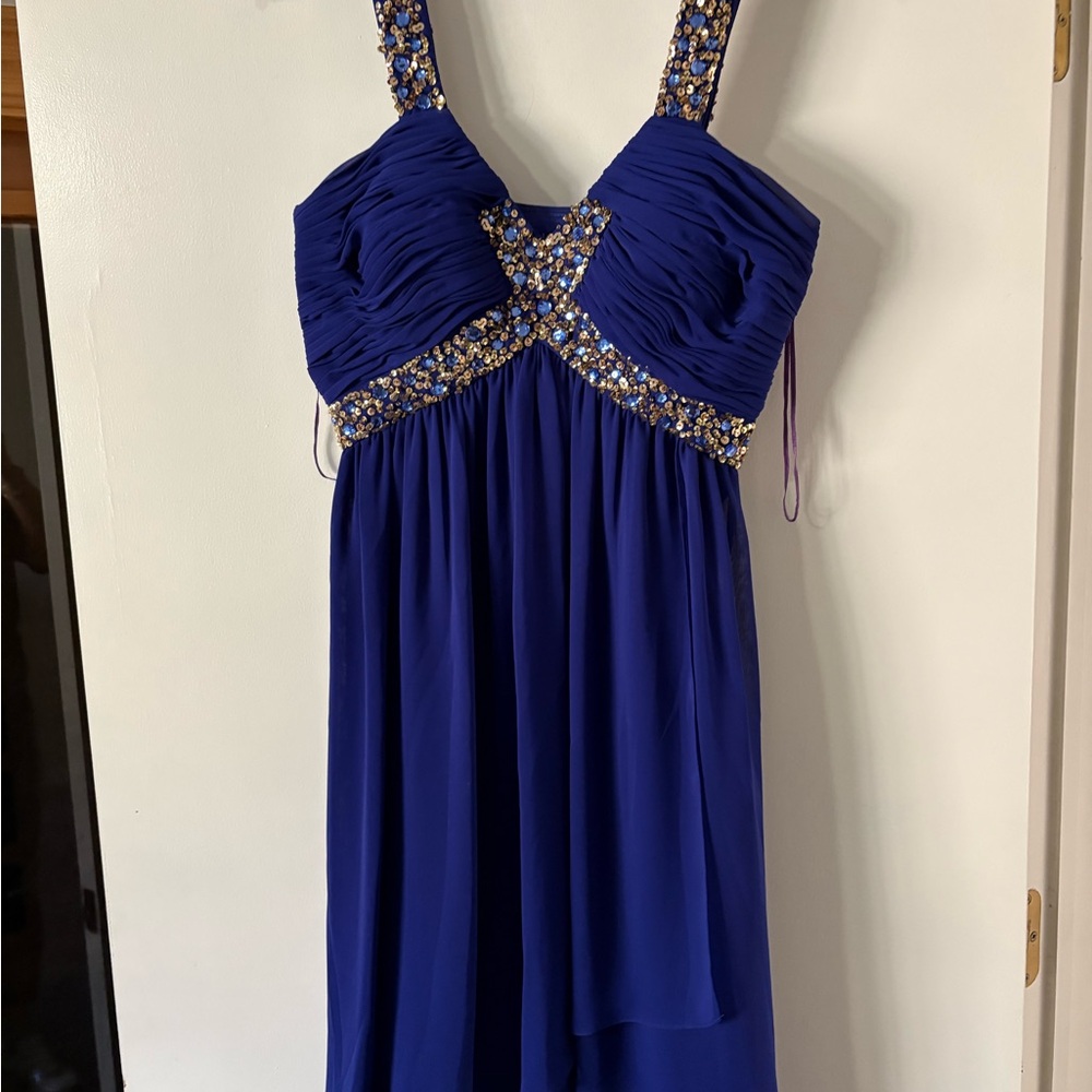 Vintage Cache Royal Blue Satin Dress